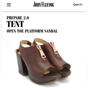 John Fluevog Prepare 2.0 Tent Open Toe Platform Sandal - Never Worn, Size 8.5